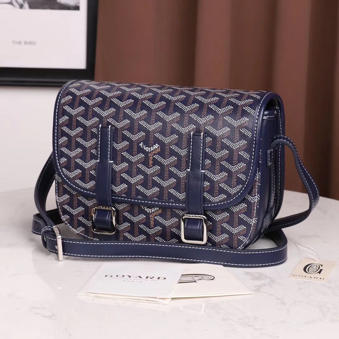 GOYARD ベルヴェデール ユニセックス ショルダーバッグ ネイビー×シルバー金具 Goyard2020014