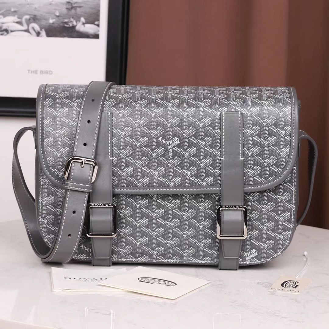GOYARD ベルヴェデール ユニセックス ショルダーバッグ グレー×シルバー金具 Goyard2020015