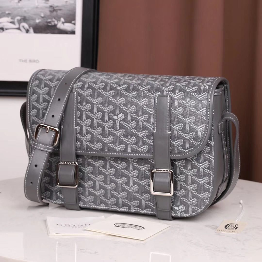 GOYARD ベルヴェデール ユニセックス ショルダーバッグ グレー×シルバー金具 Goyard2020015