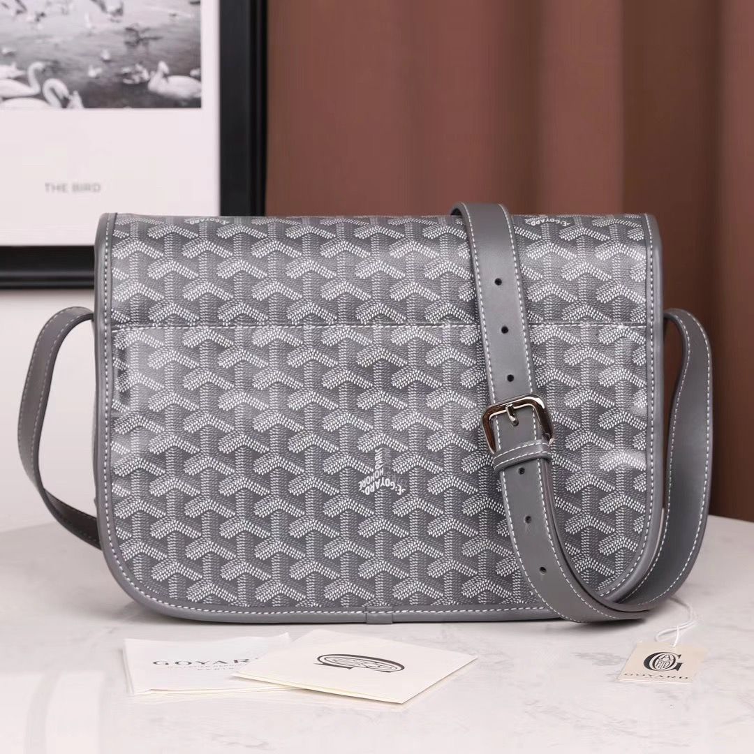 GOYARD ベルヴェデール ユニセックス ショルダーバッグ グレー×シルバー金具 Goyard2020015