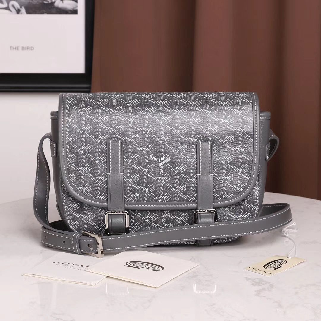 GOYARD ゴヤール ベルヴェデール ユニセックス ショルダーバッグ グレー×シルバー金具 Goyard2020016