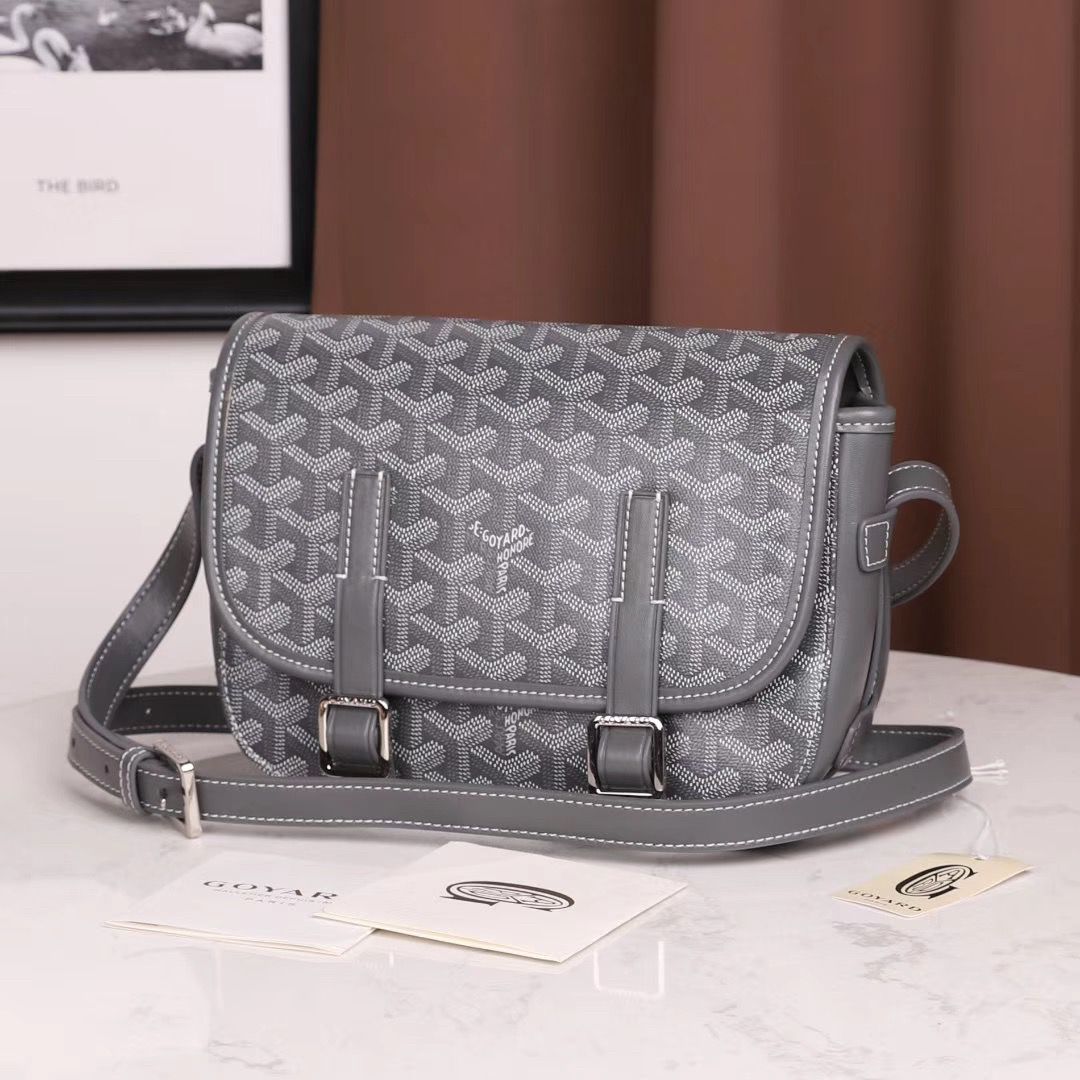 GOYARD ゴヤール ベルヴェデール ユニセックス ショルダーバッグ グレー×シルバー金具 Goyard2020016