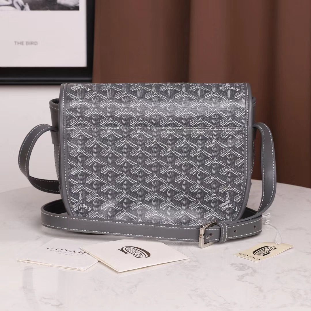 GOYARD ゴヤール ベルヴェデール ユニセックス ショルダーバッグ グレー×シルバー金具 Goyard2020016