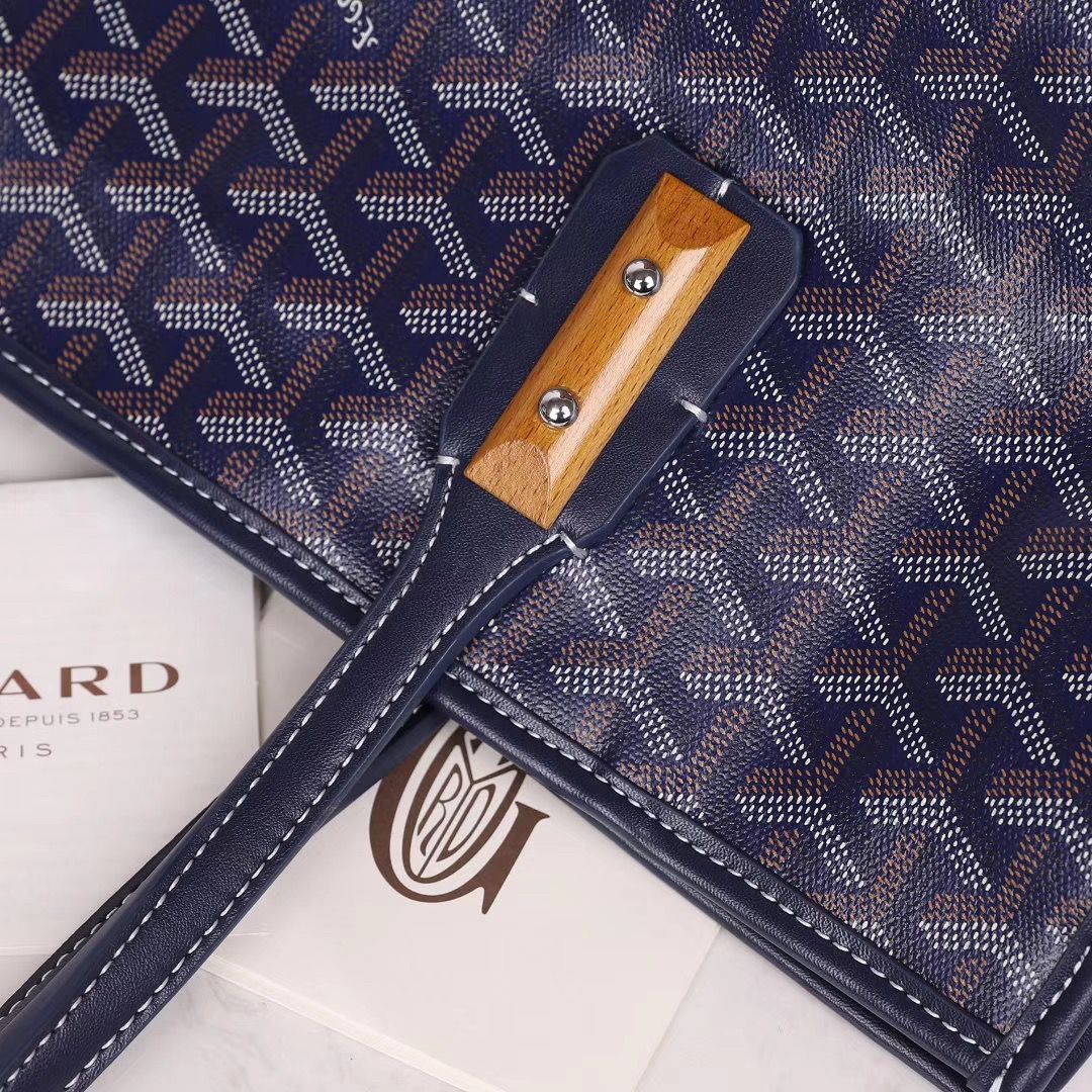 ゴヤール goyard ゴマルキーズ トートバッグ PVC×カーフ マリンブルー ショルダーバッグ ハンドバッグ Goyard2020021