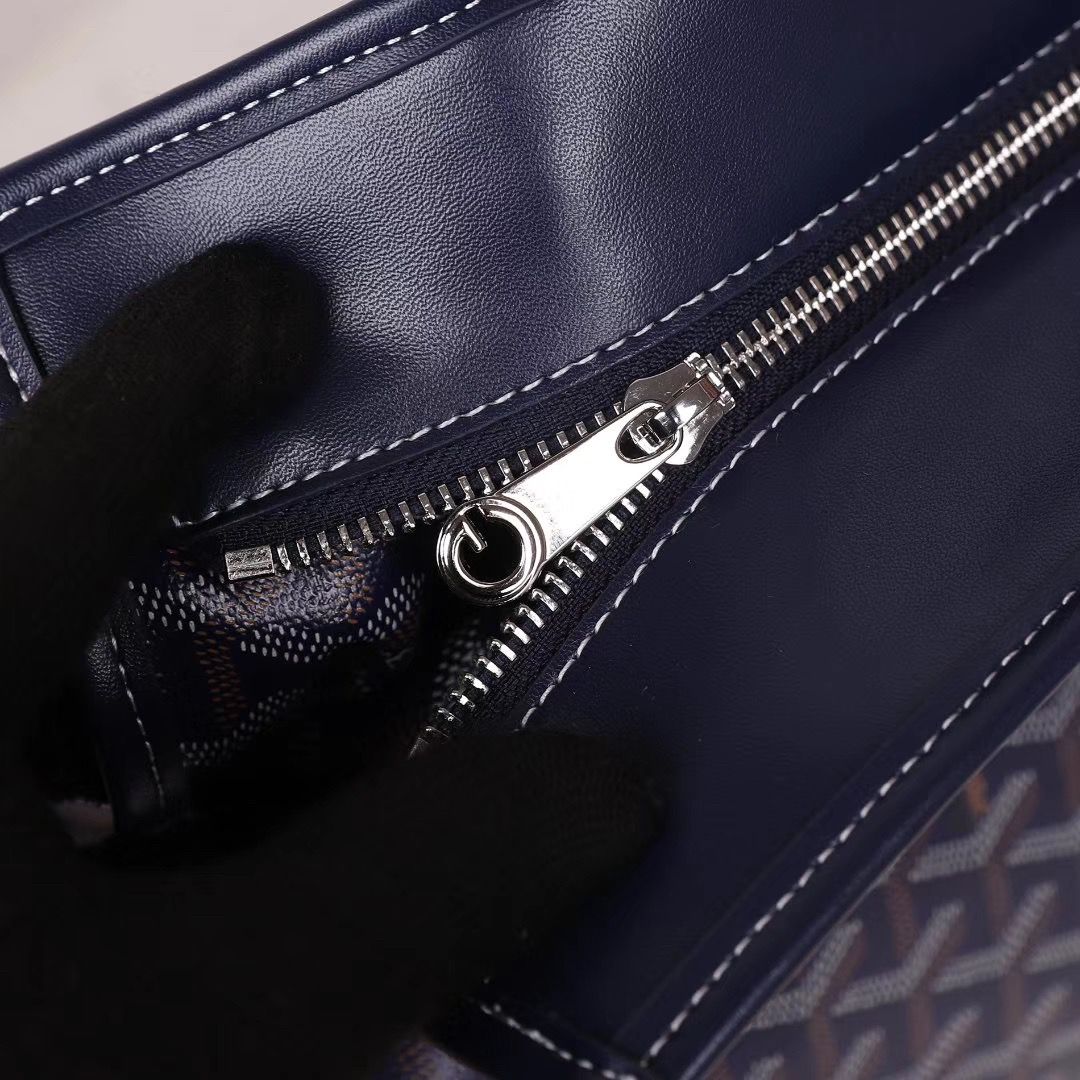 ゴヤール goyard ゴマルキーズ トートバッグ PVC×カーフ マリンブルー ショルダーバッグ ハンドバッグ Goyard2020021
