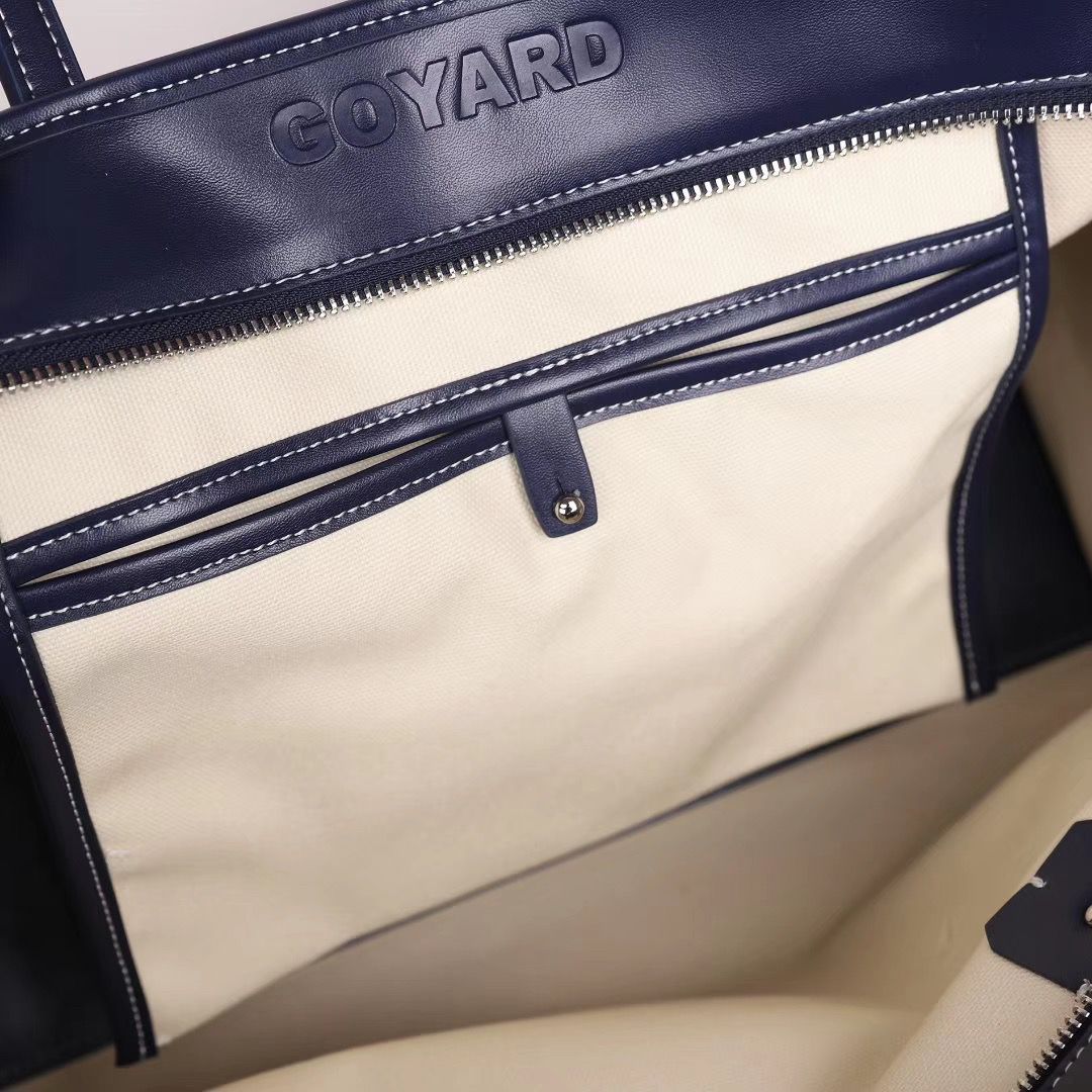ゴヤール goyard ゴマルキーズ トートバッグ PVC×カーフ マリンブルー ショルダーバッグ ハンドバッグ Goyard2020021