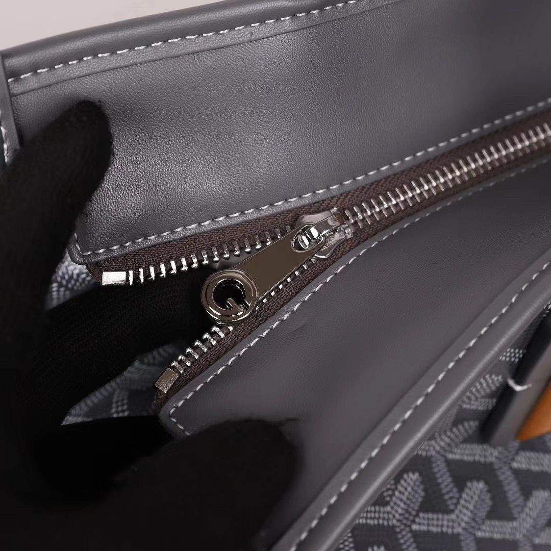 ゴヤール goyard ゴマルキーズ トートバッグ PVC×カーフ グレー ショルダーバッグ ハンドバッグ Goyard2020022
