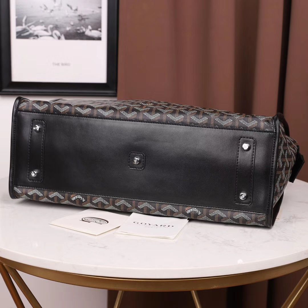 ゴヤール ゴマルキーズ トートバッグ PVC×カーフ ブラック ショルダーバッグ ハンドバッグ Goyard2020023