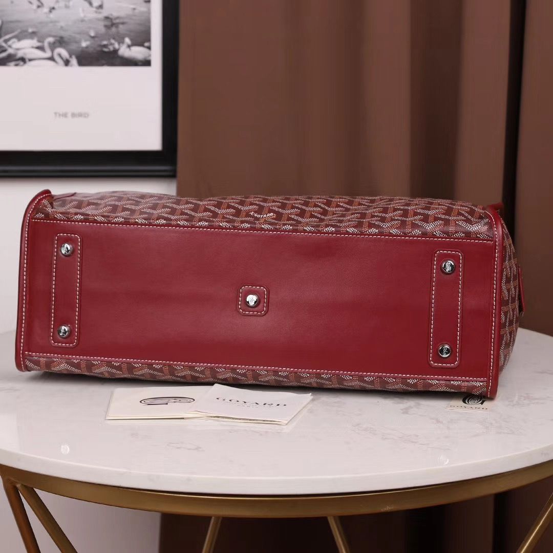 ゴヤールゴマルキーズ トートバッグ PVC×カーフ ルージュレッド ショルダーバッグ ハンドバッグ Goyard2020024