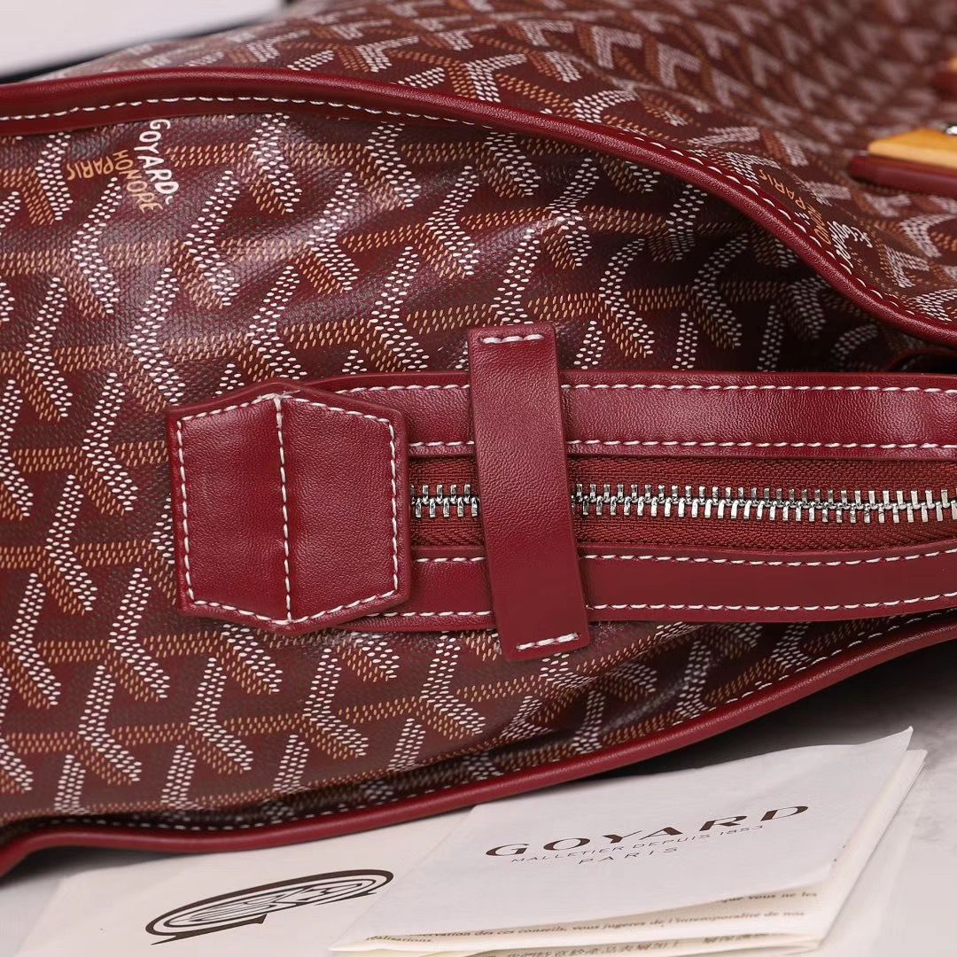 ゴヤールゴマルキーズ トートバッグ PVC×カーフ ルージュレッド ショルダーバッグ ハンドバッグ Goyard2020024