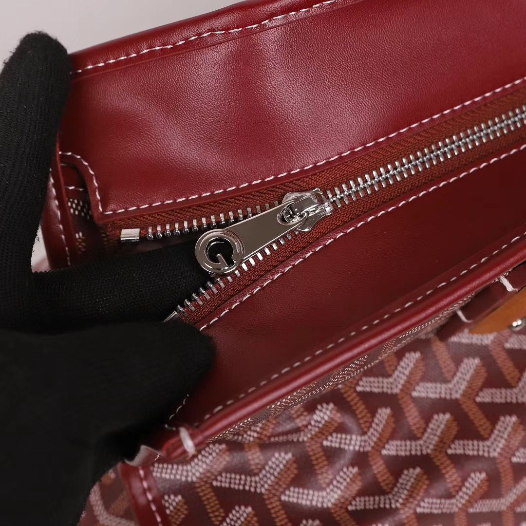 ゴヤールゴマルキーズ トートバッグ PVC×カーフ ルージュレッド ショルダーバッグ ハンドバッグ Goyard2020024