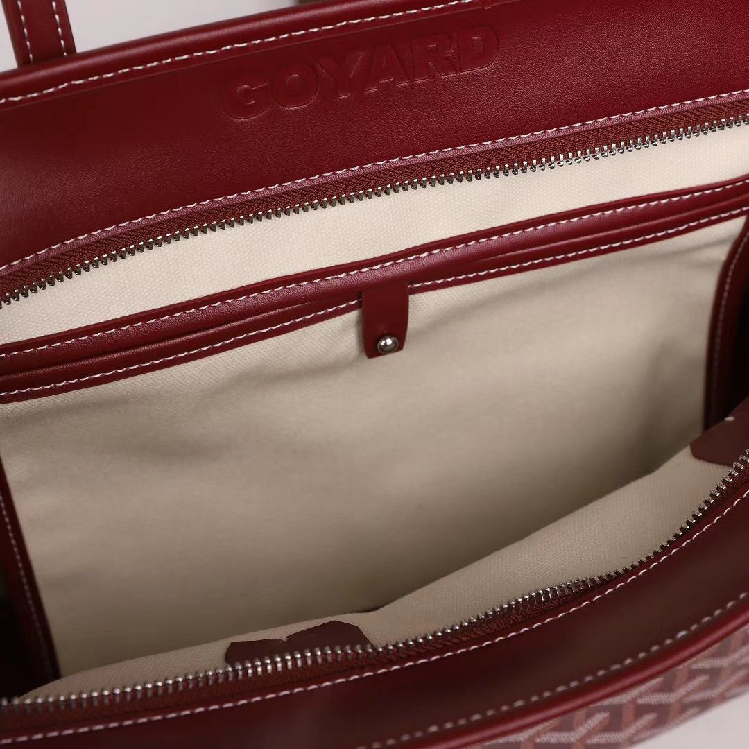 ゴヤールゴマルキーズ トートバッグ PVC×カーフ ルージュレッド ショルダーバッグ ハンドバッグ Goyard2020024