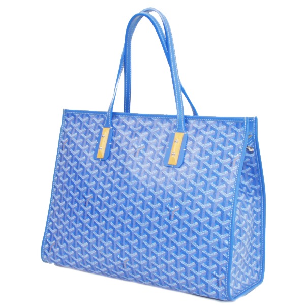 ゴヤール ゴマルキーズ トートバッグ PVC×カーフ ブルー(青) ショルダーバッグ ハンドバッグ Goyard2020027
