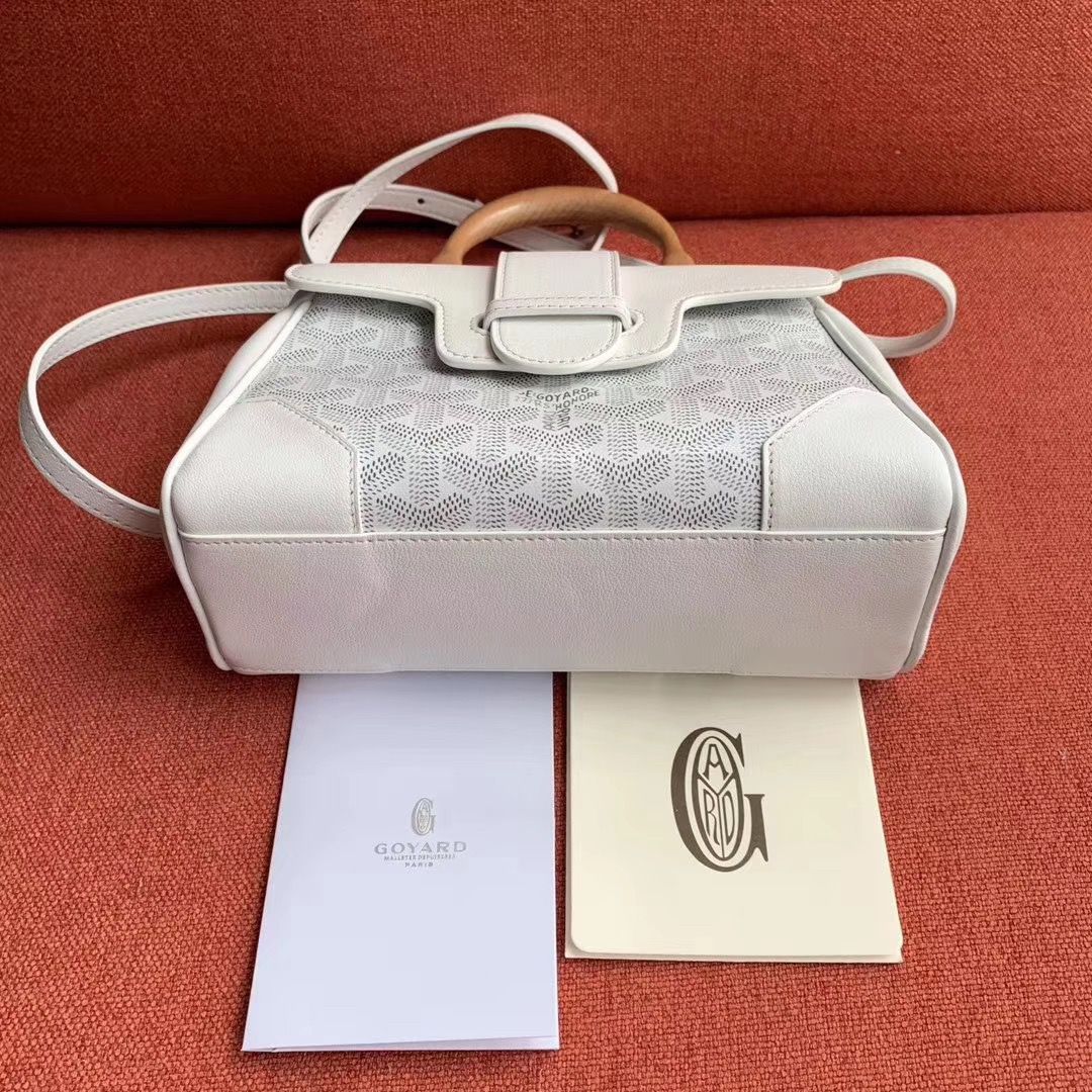 ゴヤール サイゴン ミニ ハンドバッグ 2WAY ショルダー 白 レア ヘリンボーン レディース GOYARD SAIGON MINI Goyard2020030