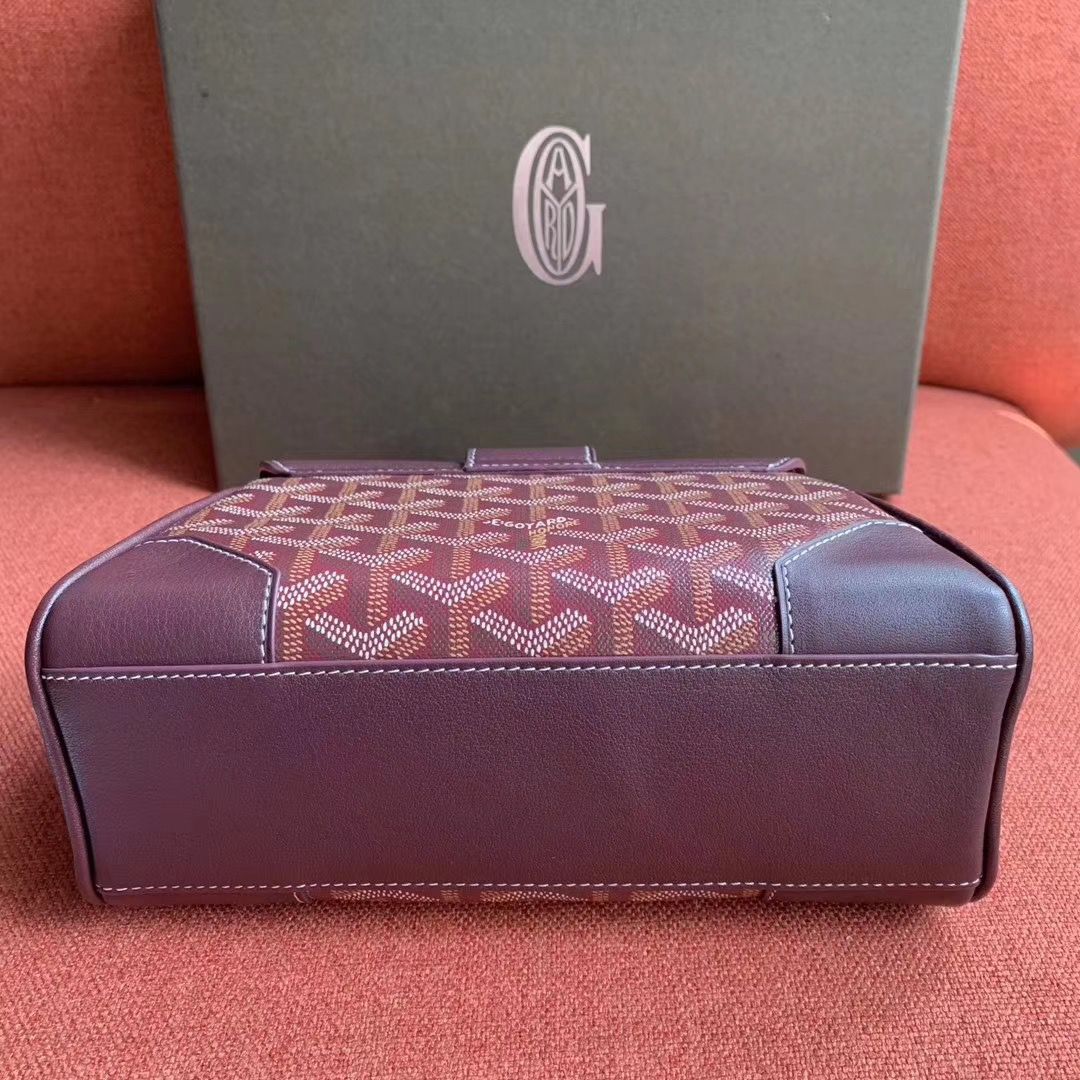ゴヤール サイゴン ミニ ハンドバッグ 2WAY ショルダー ブルゴーニュ レア ヘリンボーン レディース GOYARD SAIGON MINI Goyard2020031