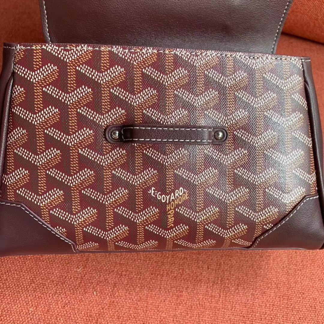 ゴヤール サイゴン ミニ ハンドバッグ 2WAY ショルダー ブルゴーニュ レア ヘリンボーン レディース GOYARD SAIGON MINI Goyard2020031