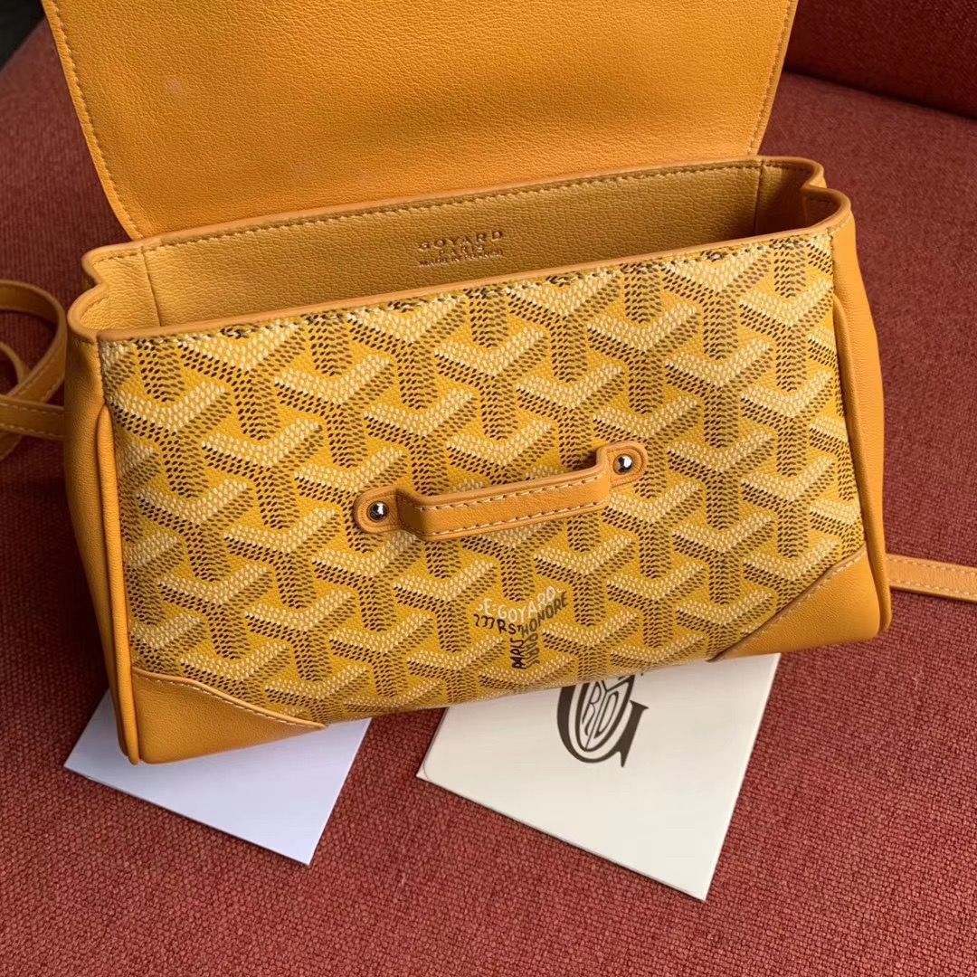 ゴヤール サイゴン ミニ ハンドバッグ 2WAY ショルダー 黄 レア ヘリンボーン レディース GOYARD SAIGON MINI Goyard2020032