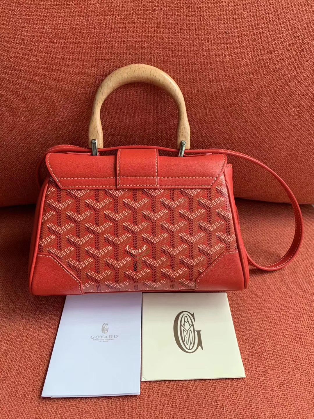 ゴヤール サイゴン ミニ ハンドバッグ 2WAY ショルダー 赤 レア ヘリンボーン レディース GOYARD SAIGON MINI Goyard2020033