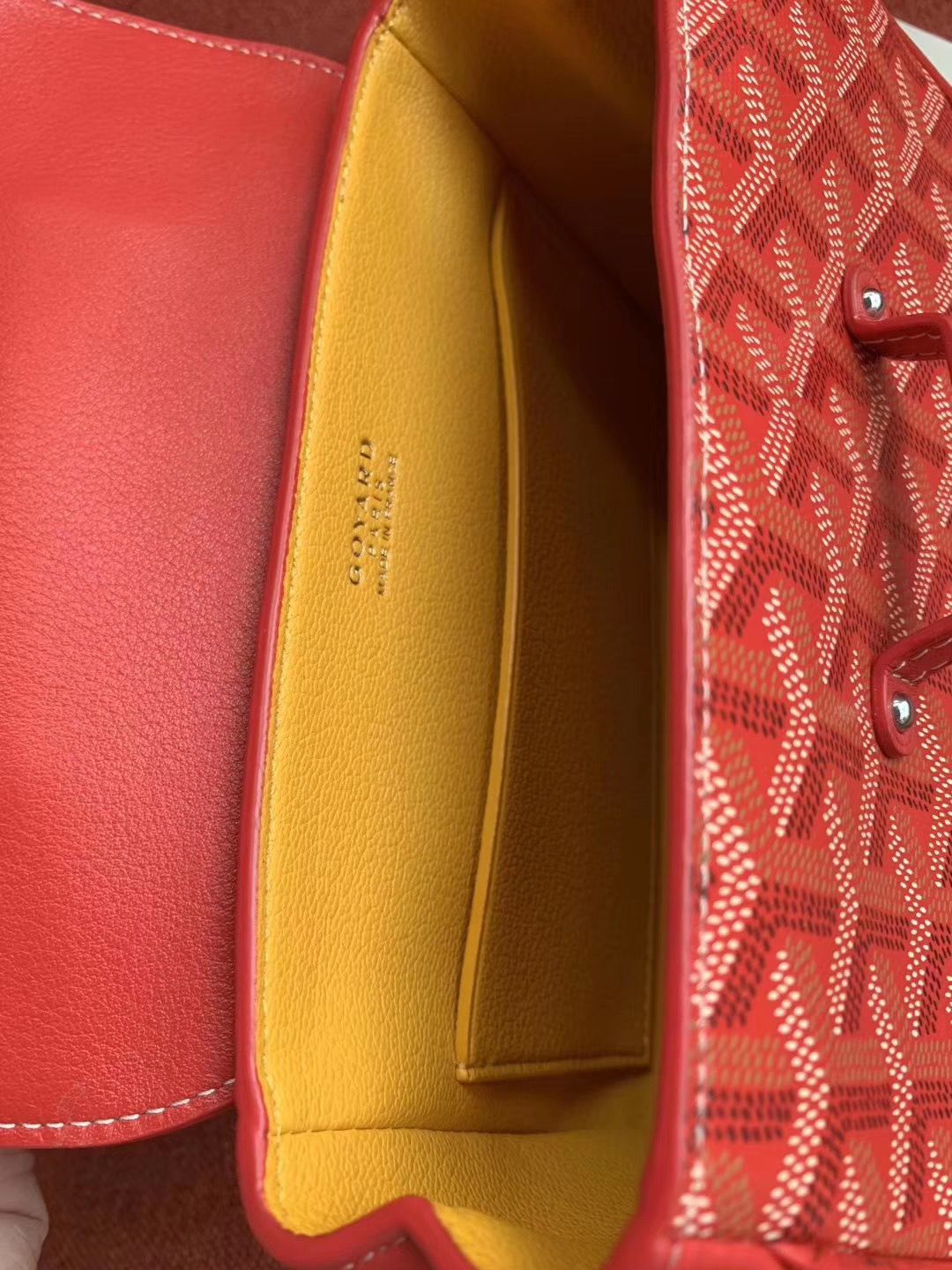 ゴヤール サイゴン ミニ ハンドバッグ 2WAY ショルダー 赤 レア ヘリンボーン レディース GOYARD SAIGON MINI  Goyard2020033