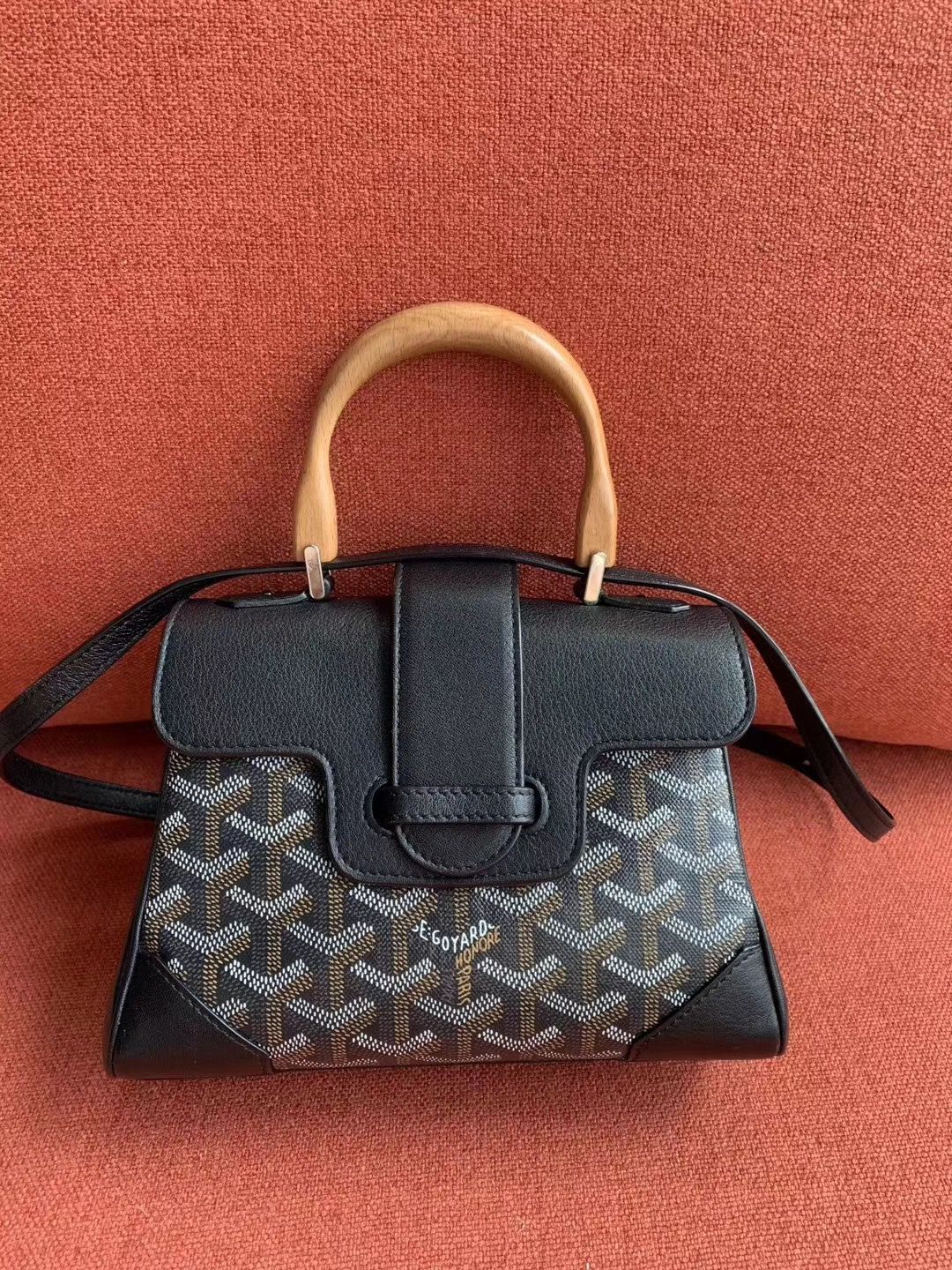 ゴヤール サイゴン ミニ ハンドバッグ 2WAY ショルダー 黒 レア ヘリンボーン レディース GOYARD SAIGON MINI Goyard2020035