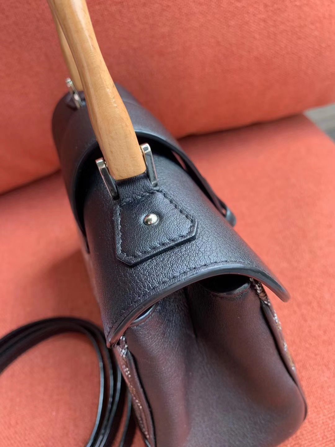 ゴヤール サイゴン ミニ ハンドバッグ 2WAY ショルダー 黒 レア ヘリンボーン レディース GOYARD SAIGON MINI Goyard2020035