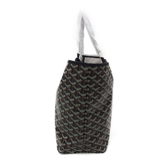 GOYARD サンルイPM ヘリンボーン柄 トートバッグ キャンバス レザー 綿、麻 ブラック レディース Goyard2020042