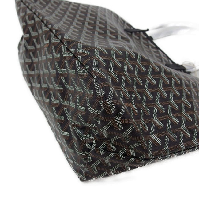 GOYARD サンルイPM ヘリンボーン柄 トートバッグ キャンバス レザー 綿、麻 ブラック レディース Goyard2020042