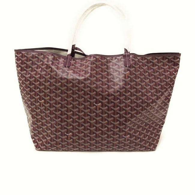 ゴヤール サンルイGM AMALOUIS ヘリンボーン柄 トートバッグ キャンバス レザー コットン ボルドー ワイン レディース Goyard2020043