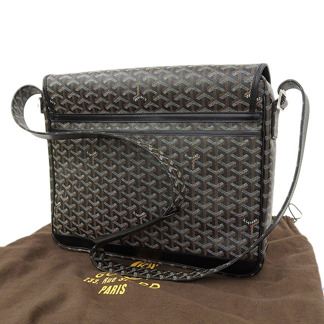 ゴヤール グランブルーGM ショルダーバッグ メッセンジャーバッグ PVC×レザー ブラック 黒 メンズ GOYARD  Goyard2020053
