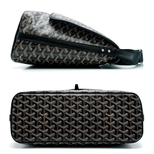ゴヤール カペシアン ショルダーバッグ 斜め掛け ヘリンボーン トワルゴヤール PVC レザー 黒  Goyard2020057