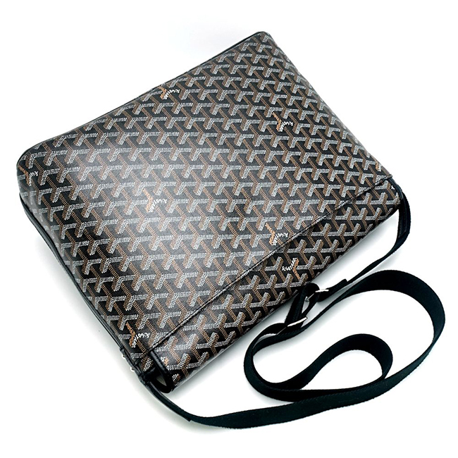 ゴヤール カペシアン ショルダーバッグ 斜め掛け ヘリンボーン トワルゴヤール PVC レザー 黒  Goyard2020057