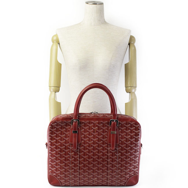 GOYARD ゴヤール アンバサードMM ビジネスバッグ ブリーフケース 書類かばん 赤 レッド ヘリンボーン Goyard2020059