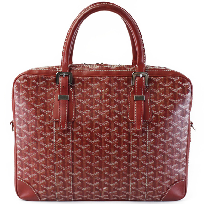 GOYARD ゴヤール アンバサードMM ビジネスバッグ ブリーフケース 書類かばん 赤 レッド ヘリンボーン Goyard2020059