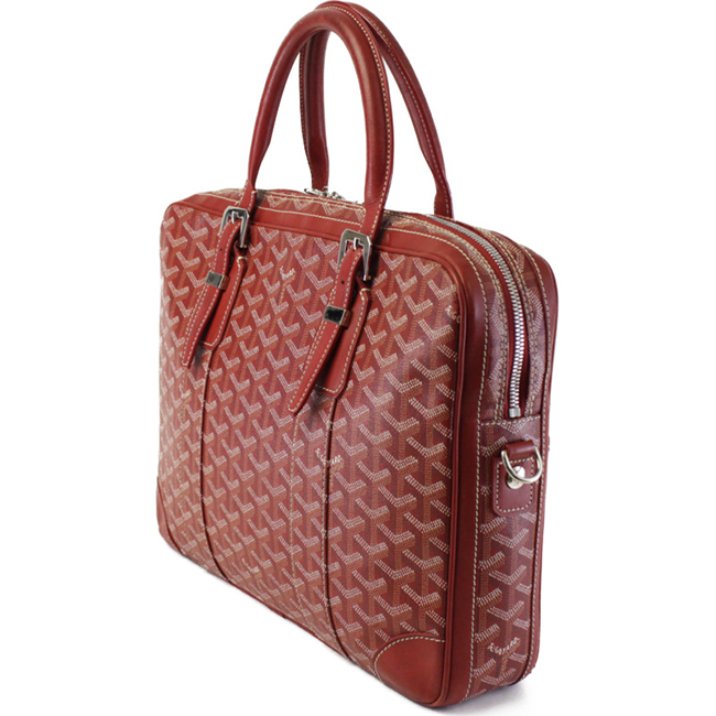 GOYARD ゴヤール アンバサードMM ビジネスバッグ ブリーフケース 書類かばん 赤 レッド ヘリンボーン Goyard2020059