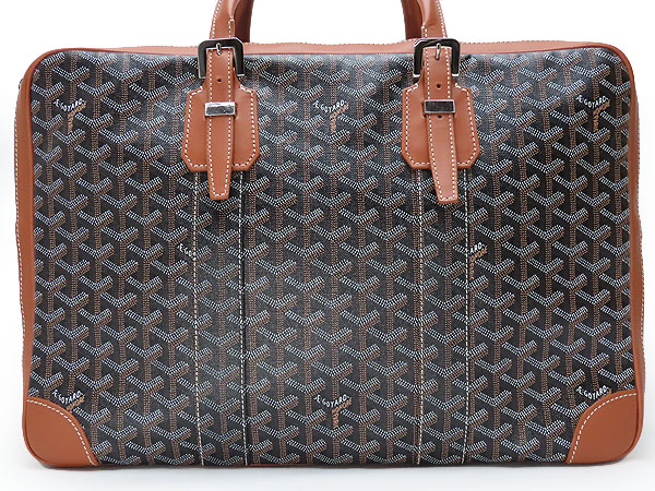 ゴヤール GOYARD アンバサード MM ブリーフケース ビジネスバッグ 書類かばん ブラック ブラウン PVC レザー AMAAMBASS Goyard2020060