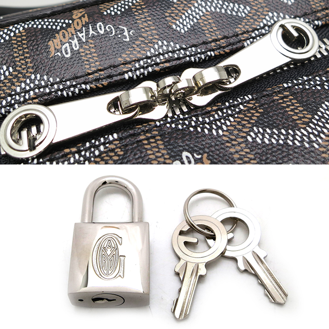 ゴヤール アンバサード MM マーカージュ ハンドバッグ メンズ ビジネスバッグ AMAAMBASS01 コーティングキャンバス ブラック Goyard2020061
