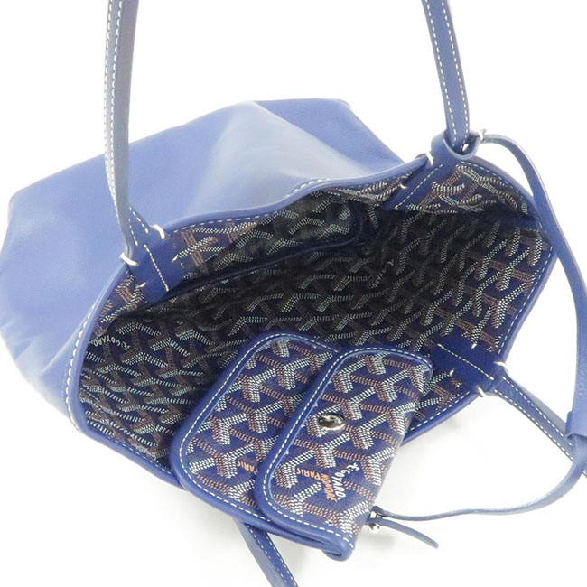 ゴヤール トートバッグ アンジュ ミニ リバーシブル 青 ポーチ付き  Goyard2020065
