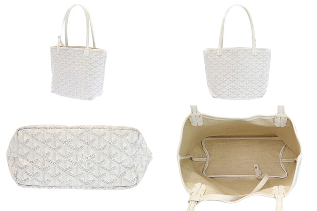ゴヤール トートバッグ サンルイ ジュニア ホワイト 白 ポーチ付き  Goyard2020067