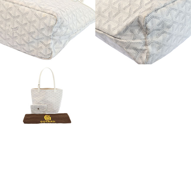 ゴヤール トートバッグ サンルイ ジュニア ホワイト 白 ポーチ付き  Goyard2020067
