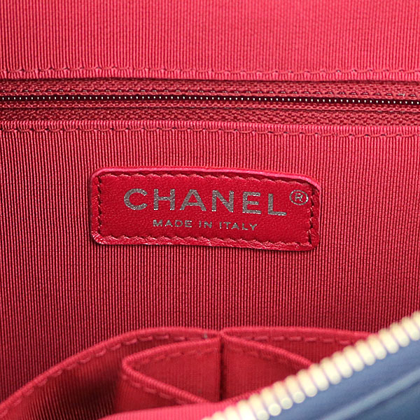 シャネル CHANEL ガブリエル ドゥ シャネル ホーボーバッグ ブルー×ブラック エイジド カーフスキン ミディアム チェーンショルダーバッグ A93824