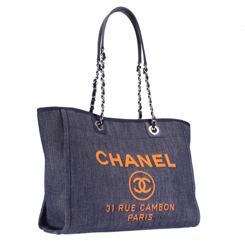 シャネル CHANEL トートバッグ A67001 Y61180 C1954 ブルー/オレンジ ドーヴィルライン 