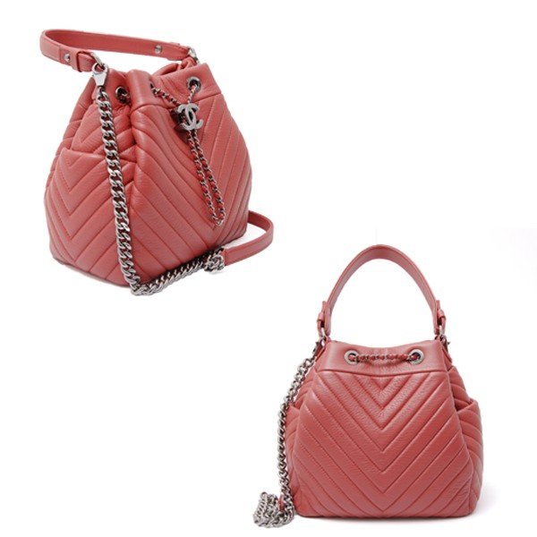 シャネル CHANEL 2WAYチェーンショルダーバッグ Vステッチ シェブロン A91273 ピンク