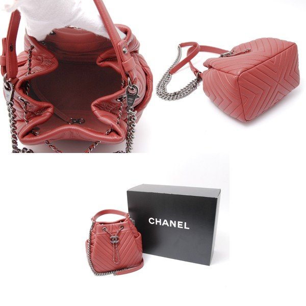 シャネル CHANEL 2WAYチェーンショルダーバッグ Vステッチ シェブロン A91273 ピンク
