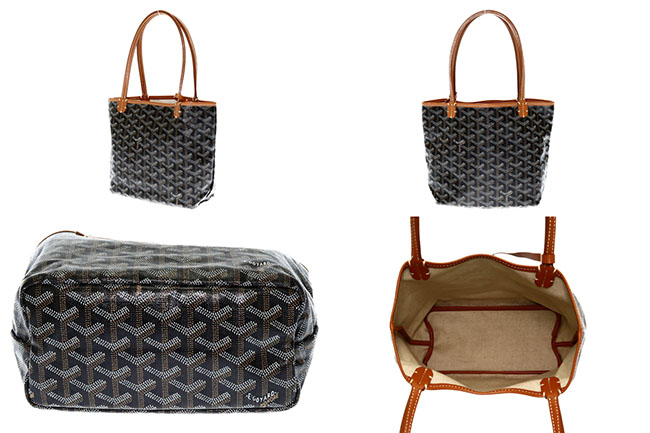 ゴヤール トートバッグ サンルイ ジュニア ブラック 黒 ブラウン ポーチ付き   Goyard2020071