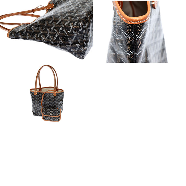 ゴヤール トートバッグ サンルイ ジュニア ブラック 黒 ブラウン ポーチ付き   Goyard2020071