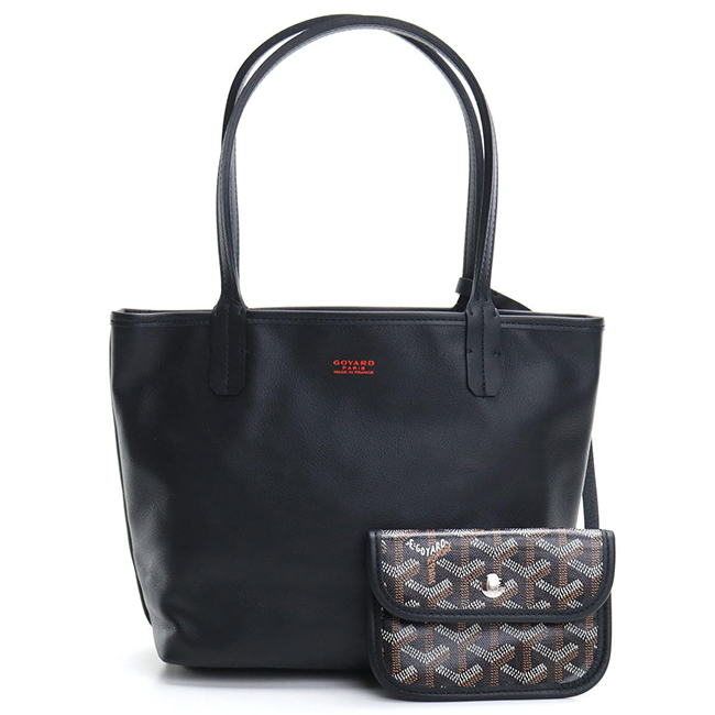ゴヤール アンジュ ANJOU MINI トートバッグ リバーシブル 黒 ショッパーリボン付き サンルイ Goyard2020077