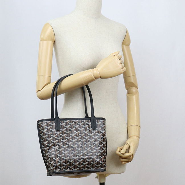 ゴヤール アンジュ ANJOU MINI トートバッグ リバーシブル 黒 ショッパーリボン付き サンルイ Goyard2020077