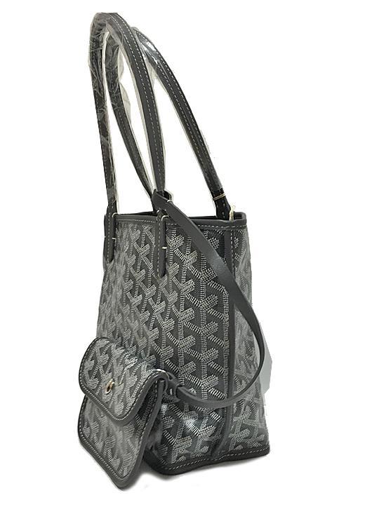 GOYARD ゴヤール 「アンジュ ミニ」 ANJOU MINI トート バッグ リバーシブル グリス ショッパーリボンのラッピング Goyard2020078