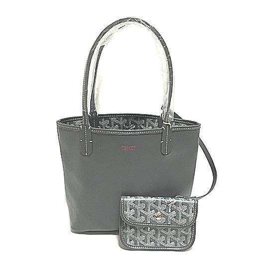 GOYARD ゴヤール 「アンジュ ミニ」 ANJOU MINI トート バッグ リバーシブル グリス ショッパーリボンのラッピング Goyard2020078