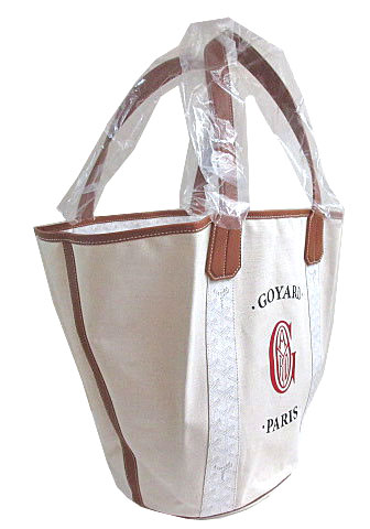 ゴヤール「BELHARRA」 マーカージュ トート バッグ ホワイト 白 キャンバス リバーシブル ショッパーリボンのラッピング Goyard2020080